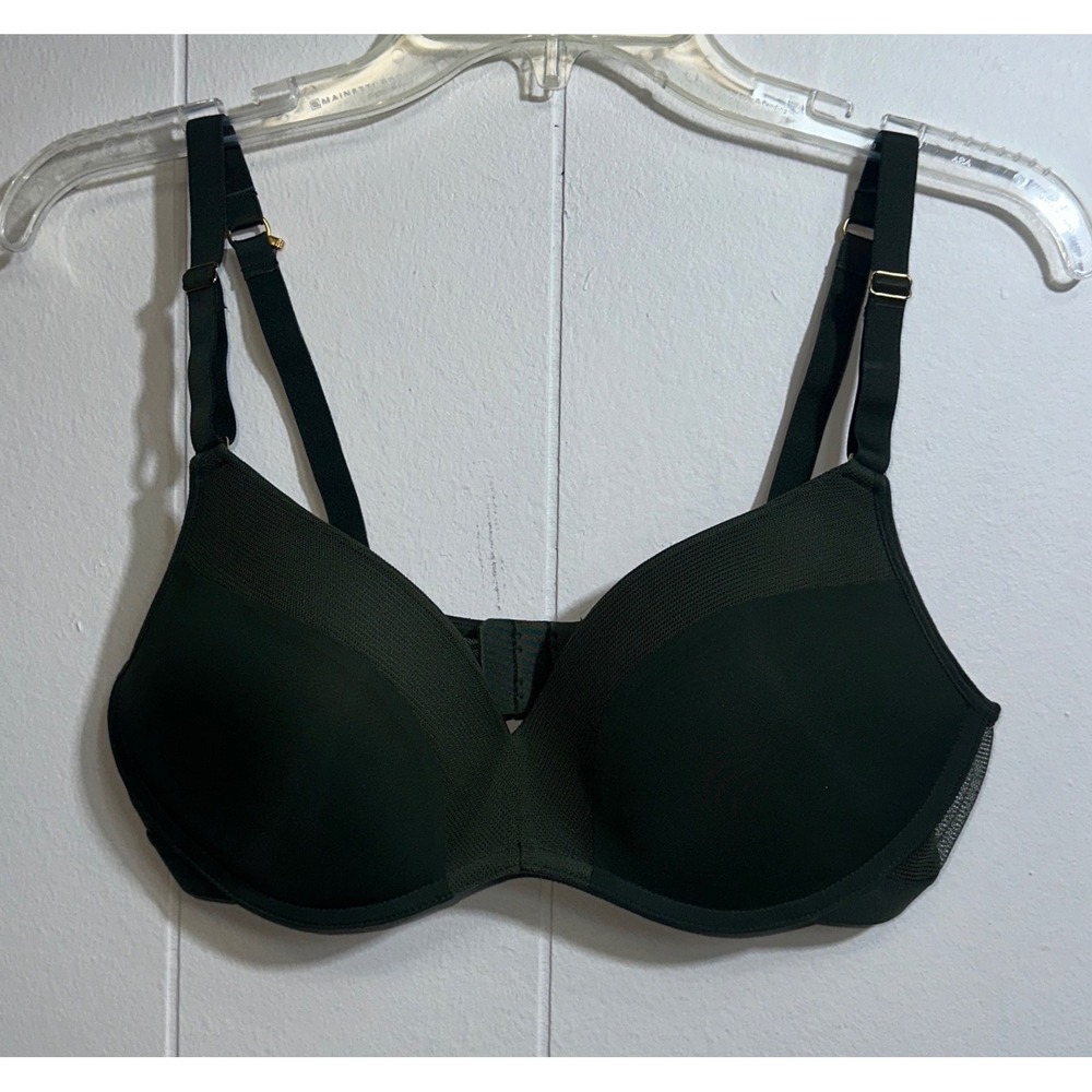 Lively Olive Green Mesh Trim T-Shirt Bra 36C WL1121 Adjustable Straps